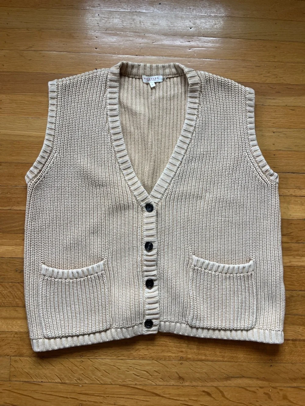 DEMY Lee eclectic grandpa sweater vest mustard yellow boxy oversized S M L y2K